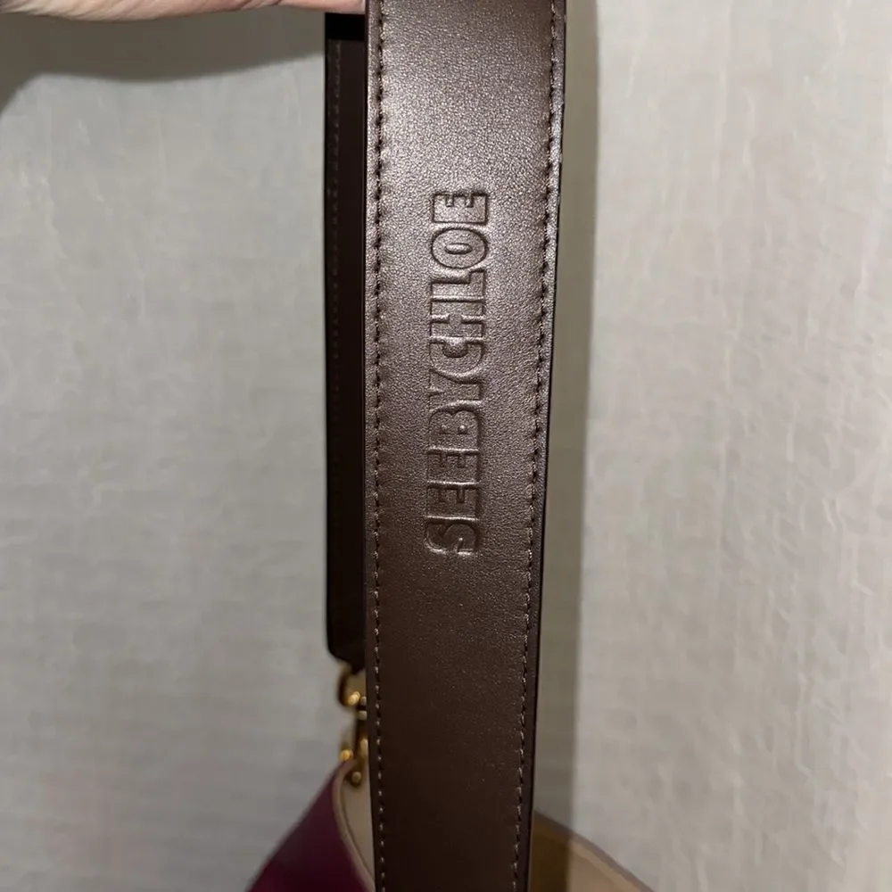 See by Chloe Gaia Colorblocked Suede Leather Oversized Hobo Bag in Sienna - Picture 9 of 16